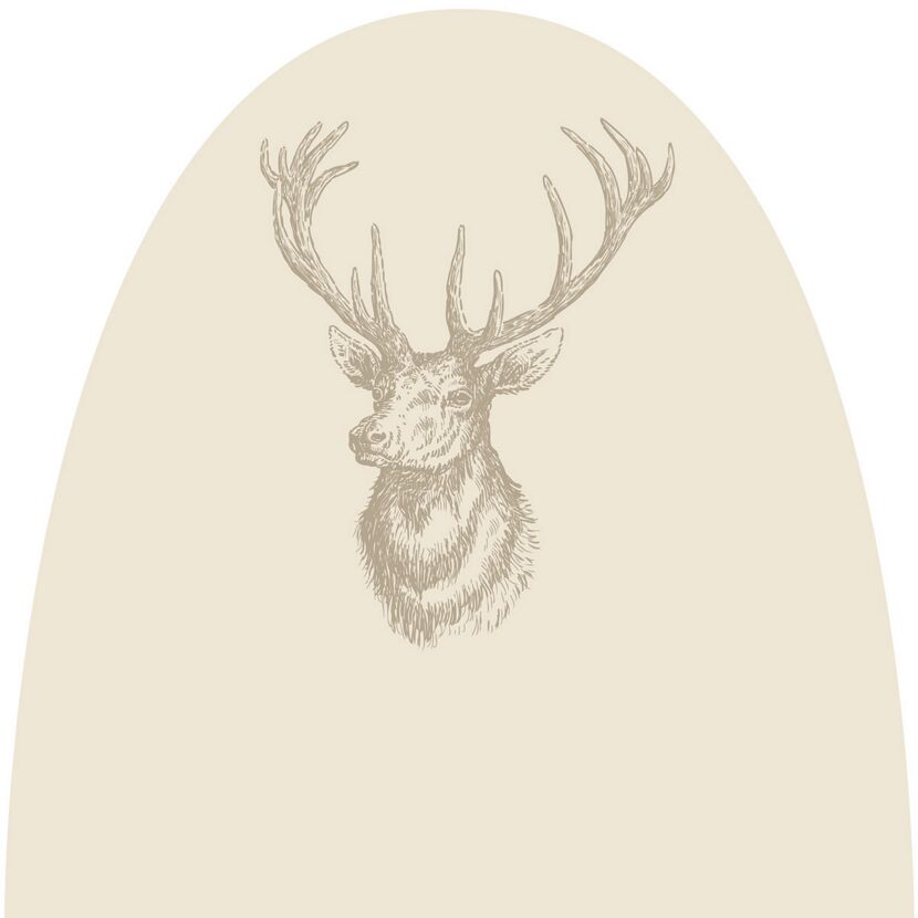 Vlieshaube Hirsch beige 110 x 110 cm