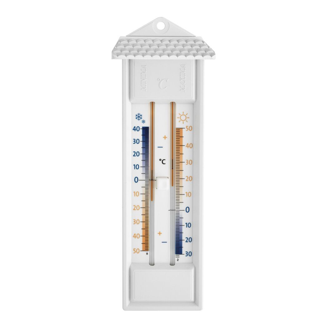 Max-Min-Thermometer, Kunststoff, weiß