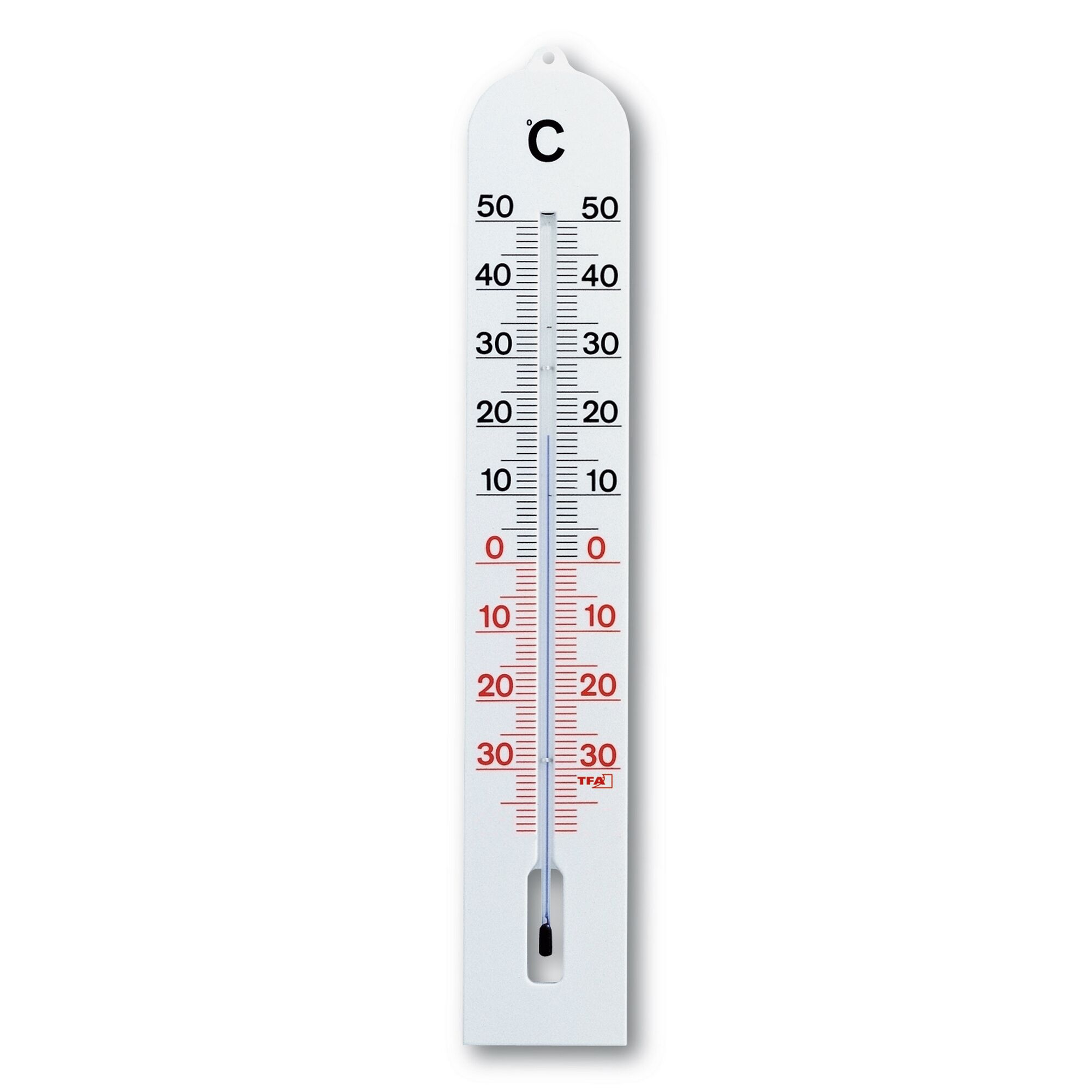 Analoges Thermometer mit Celsius-Anzeige.