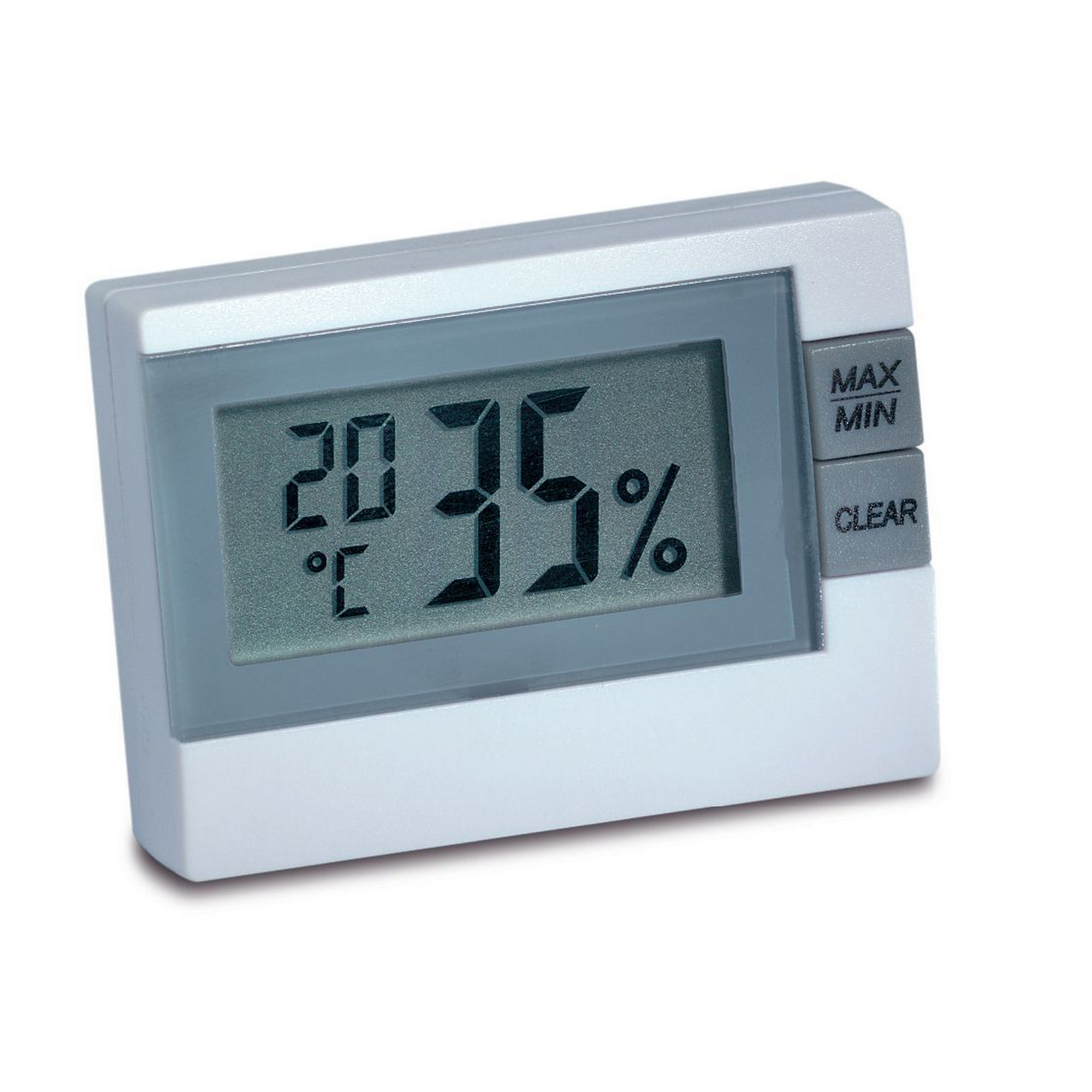 Thermo- und Hygrometer Kunststoff weiß 5,4 x 1,6 x 3,9 cm + product picture