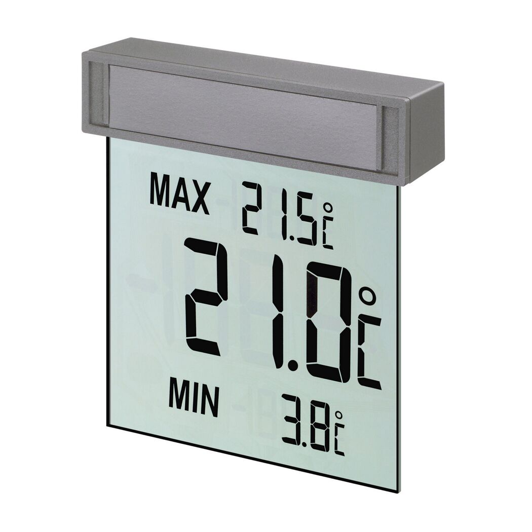 Fensterthermometer 'Vision' Kunststoff transparent 9,7 x 2,2 x 10,5 cm
