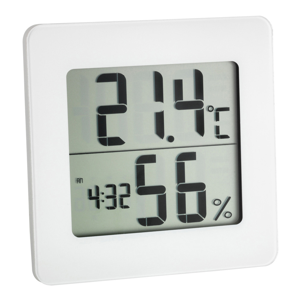 Thermo-Hygrometer Kunststoff weiß 9,4 x 3,7 x 9,4 cm + product picture