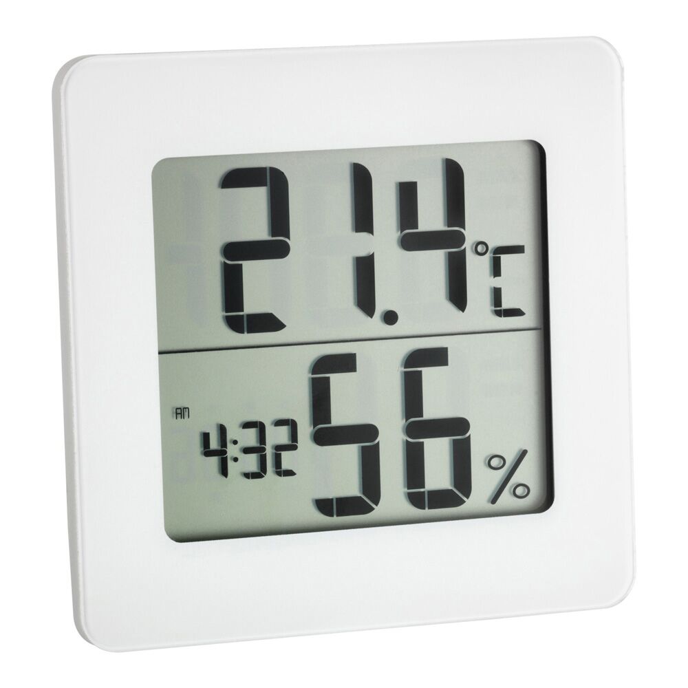 Digitales Thermo-Hygrometer, weiß, 21,4 °C, 56 % Luftfeuchtigkeit