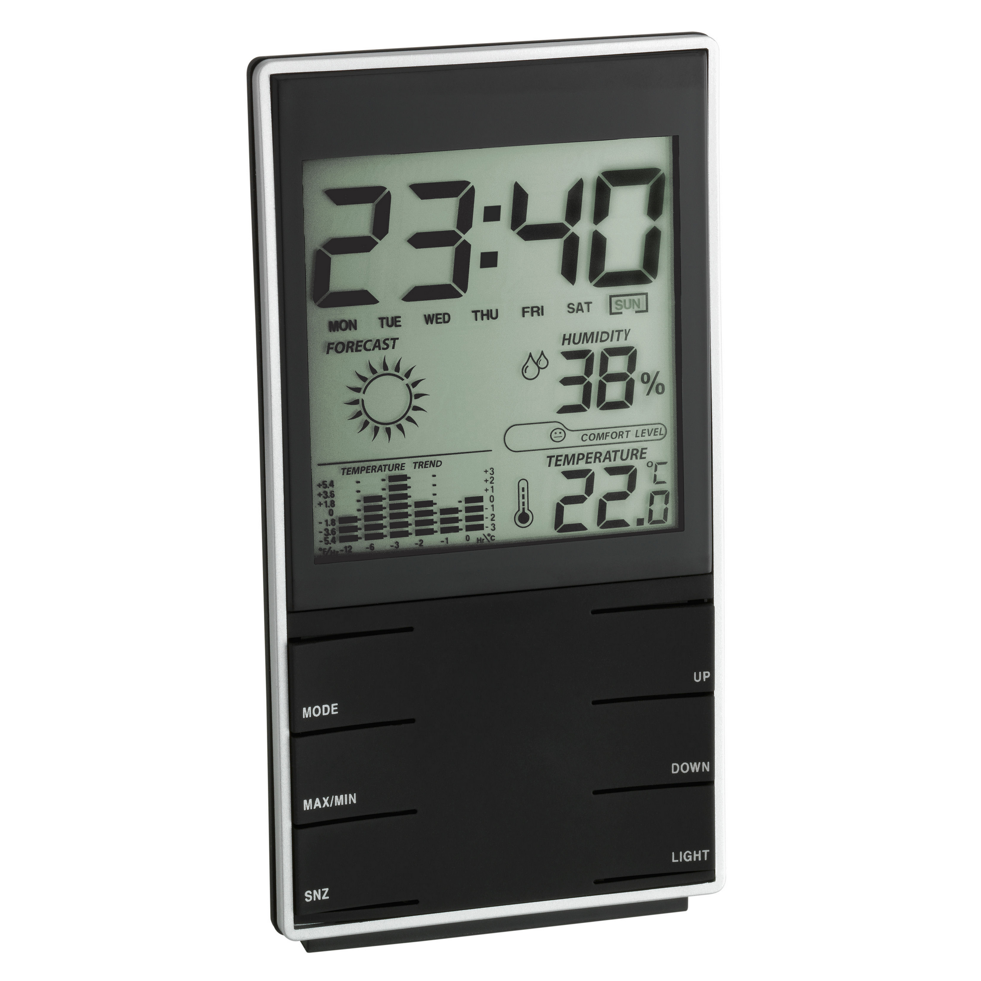 Digitales Funk-Thermometer 'Info' Kunststoff silber 7,7 x 2,2 x 8,6 cm