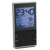 Digitale Wetterstation mit Anzeige von Uhrzeit, Temperatur, Luftfeuchtigkeit und Wettervorhersage