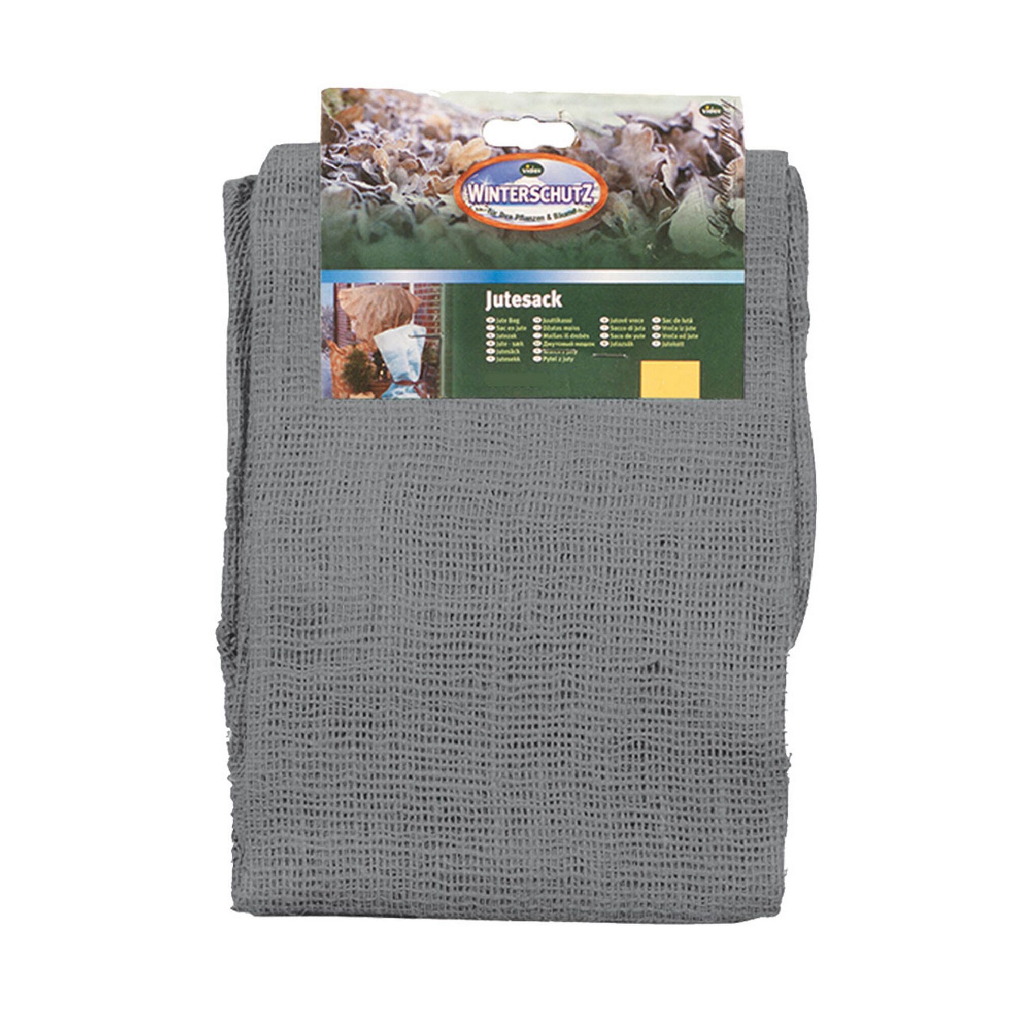 Grauer Jutesack Winterschutz für Pflanzen