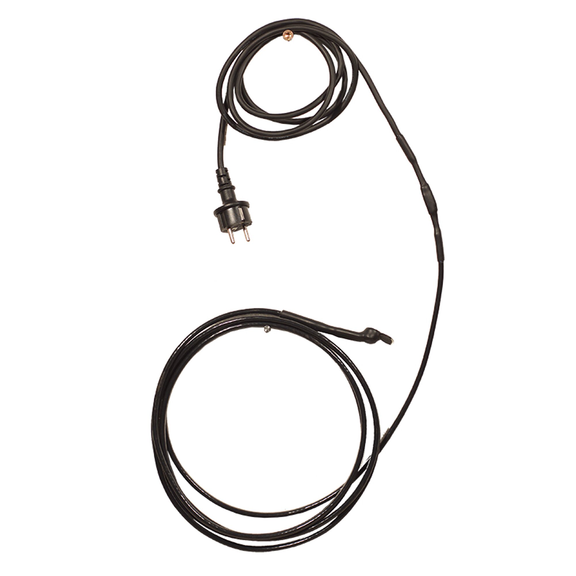 Schwarzes Heizkabel mit Stecker
