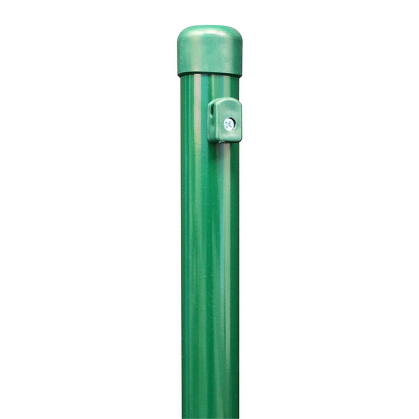 Grüner Zaunpfahl mit Kappe