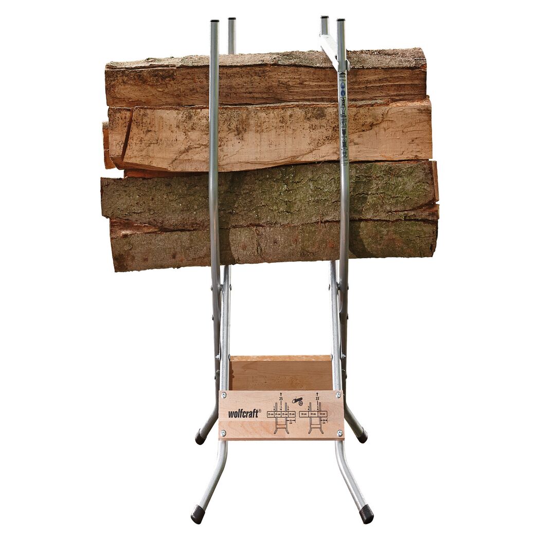 Wolfcraft Sägebock mit Holzscheiten
