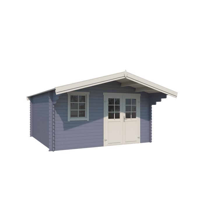 Lasita Maja Blockbohlenhaus Grunland 1 Taubenblau 360 X 360 Cm ǀ Toom Baumarkt