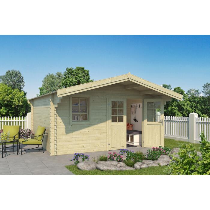 Lasita Maja Blockbohlenhaus Grunland 2 Naturfarben 390 X 390 Cm ǀ Toom Baumarkt