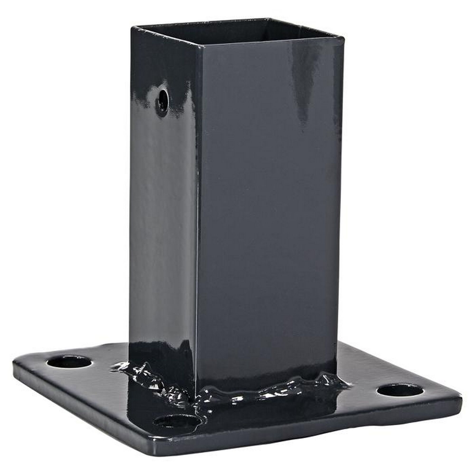 Schwarze Bodenplatte aus Metall