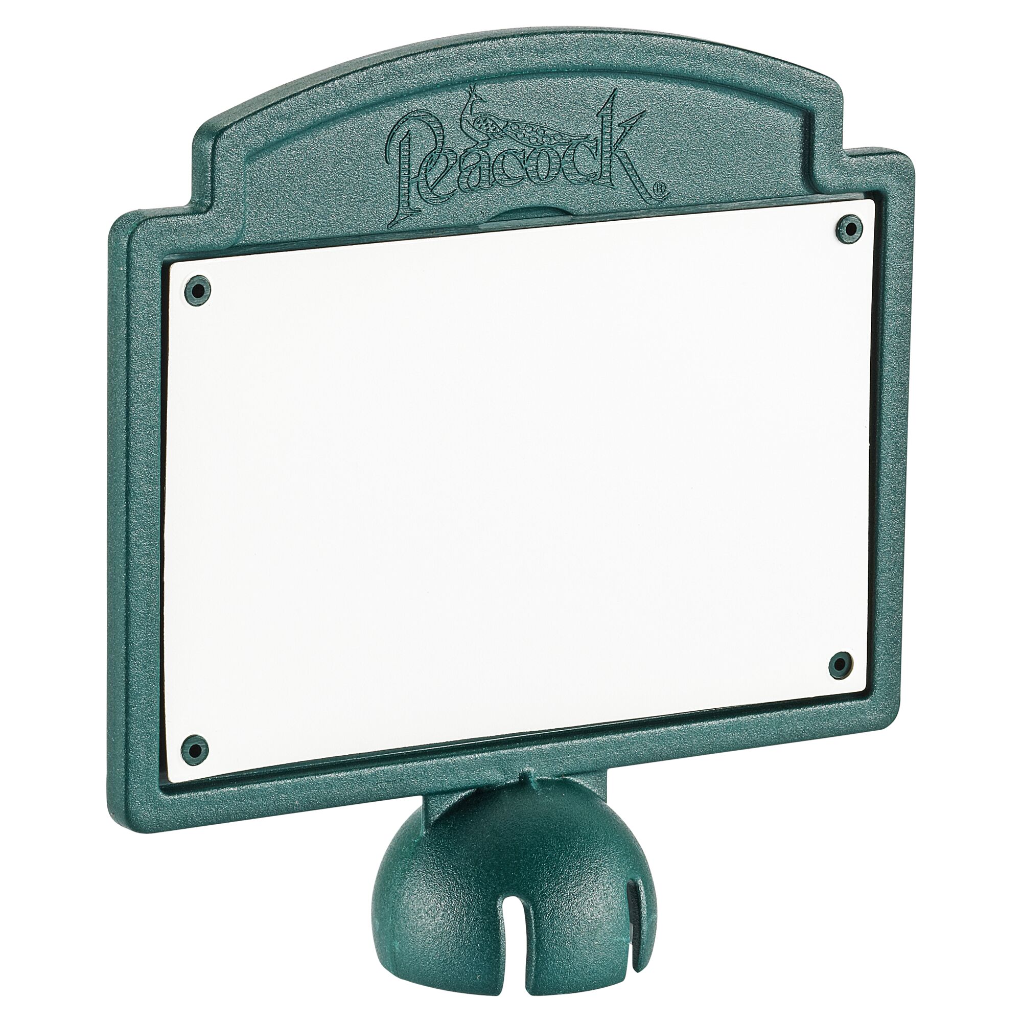 Grünes Namenschild Peacock mit leerer Fläche