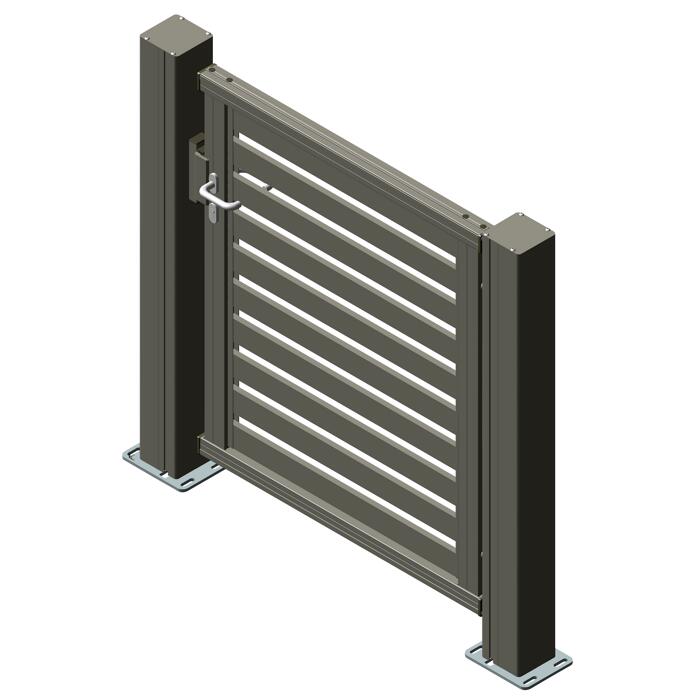 Gartentor 'Mosaik' Profile 80 x 20 mm Aluminium anthrazit 114 x 120 cm
