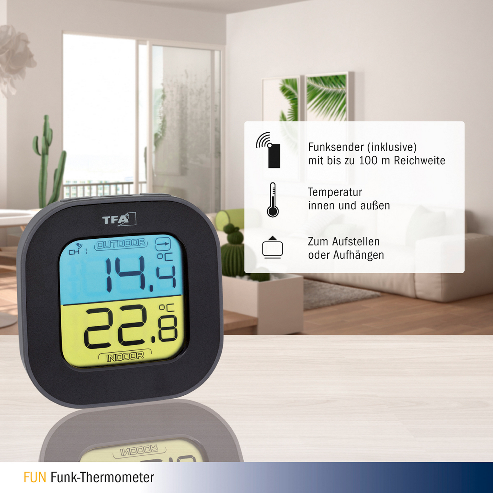 Funk-Thermometer 'FUN' mit Aussensensor + product picture