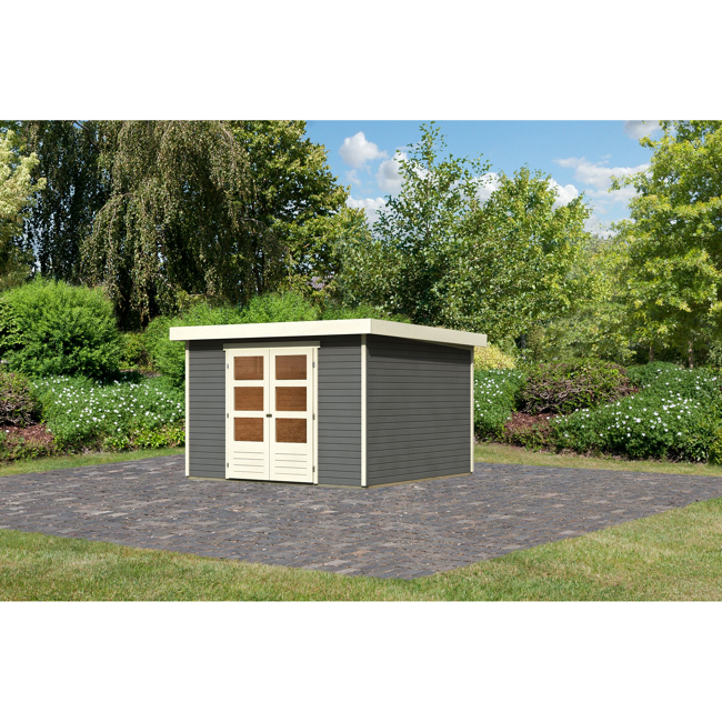 Bild von Gartenhaus 'Dornhan 6' Flachdach 302 x 306 x 216 cm, terragrau