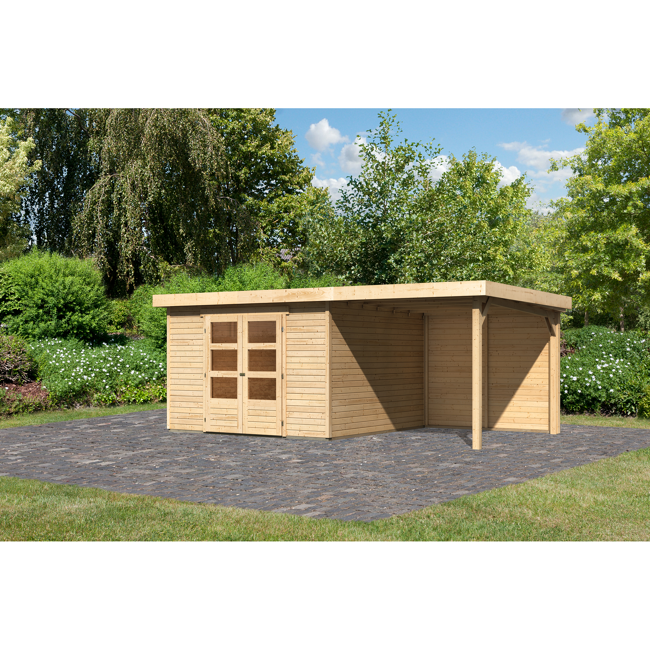 Bild von Gartenhaus 'Dornhan 6' Flachdach Set 2, 302 x 306 x 216 cm, naturbelassen