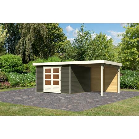2. Bild von Gartenhaus 'Dornhan 6' Flachdach Set 2, 302 x 306 x 216 cm, terragrau