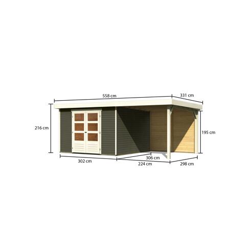 3. Bild von Gartenhaus 'Dornhan 6' Flachdach Set 2, 302 x 306 x 216 cm, terragrau