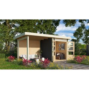 Gartenhaus 'Brodten 1' Flachdach Set, 408 x 204 x 222 cm, terragrau