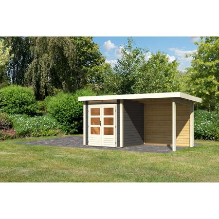 3. Bild von Gartenhaus 'Brodten 1' Flachdach Set, 408 x 204 x 222 cm, terragrau