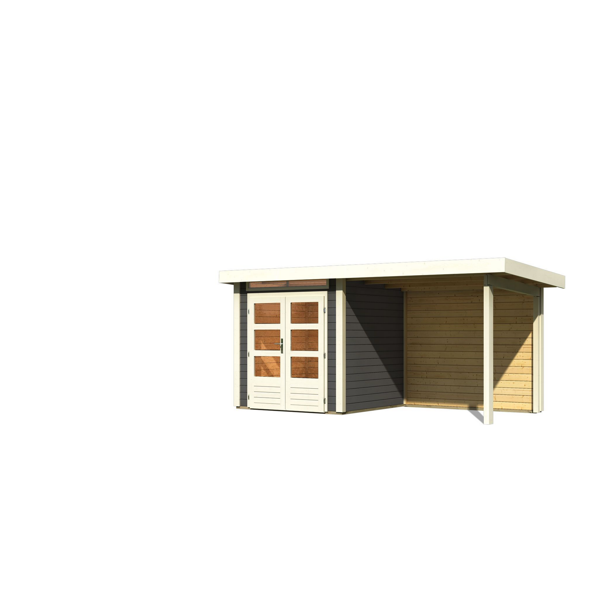 Gartenhaus 'Brodten 1' Flachdach Set, 408 x 204 x 222 cm, terragrau + product picture