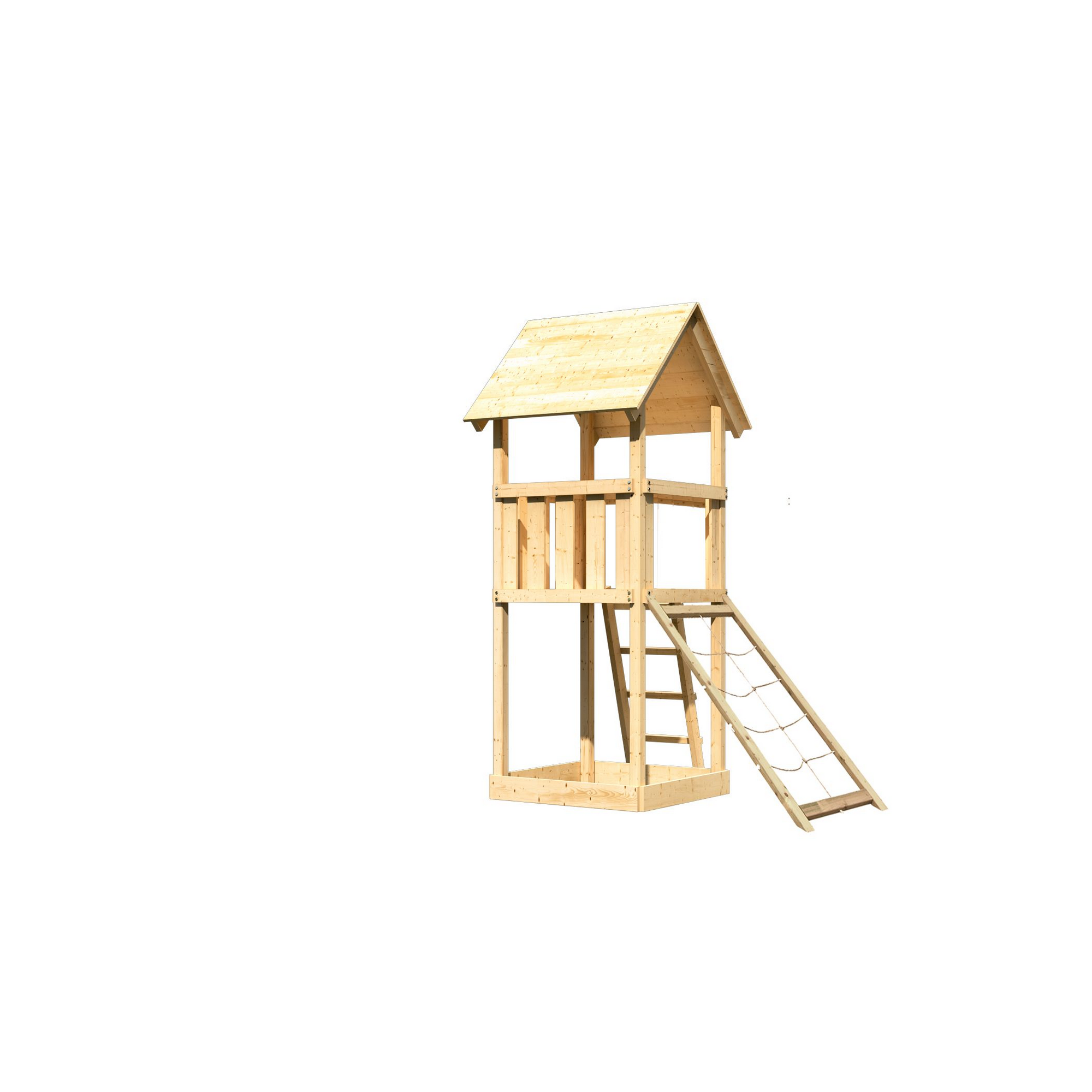 Kinderspielturm 'Lotti' Satteldach, Netzrampe, 107 x 107 x 291 cm + product picture