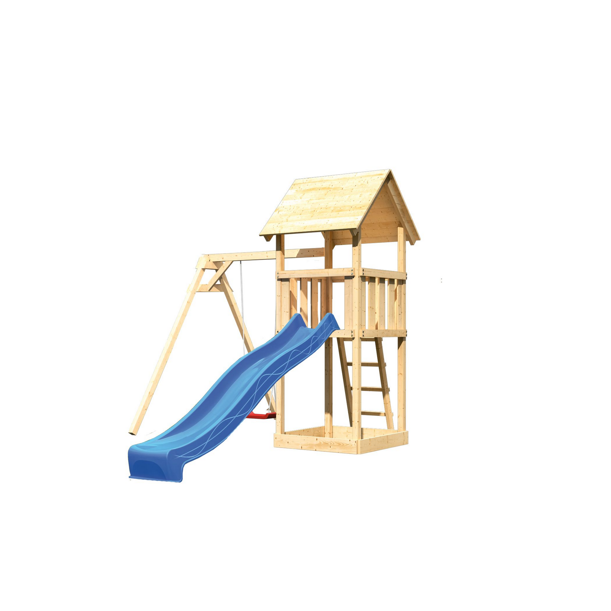 Kinderspielturm 'Lotti' Einzelschaukel, Rutsche blau, 257 x 242,5 x 291 cm + product picture