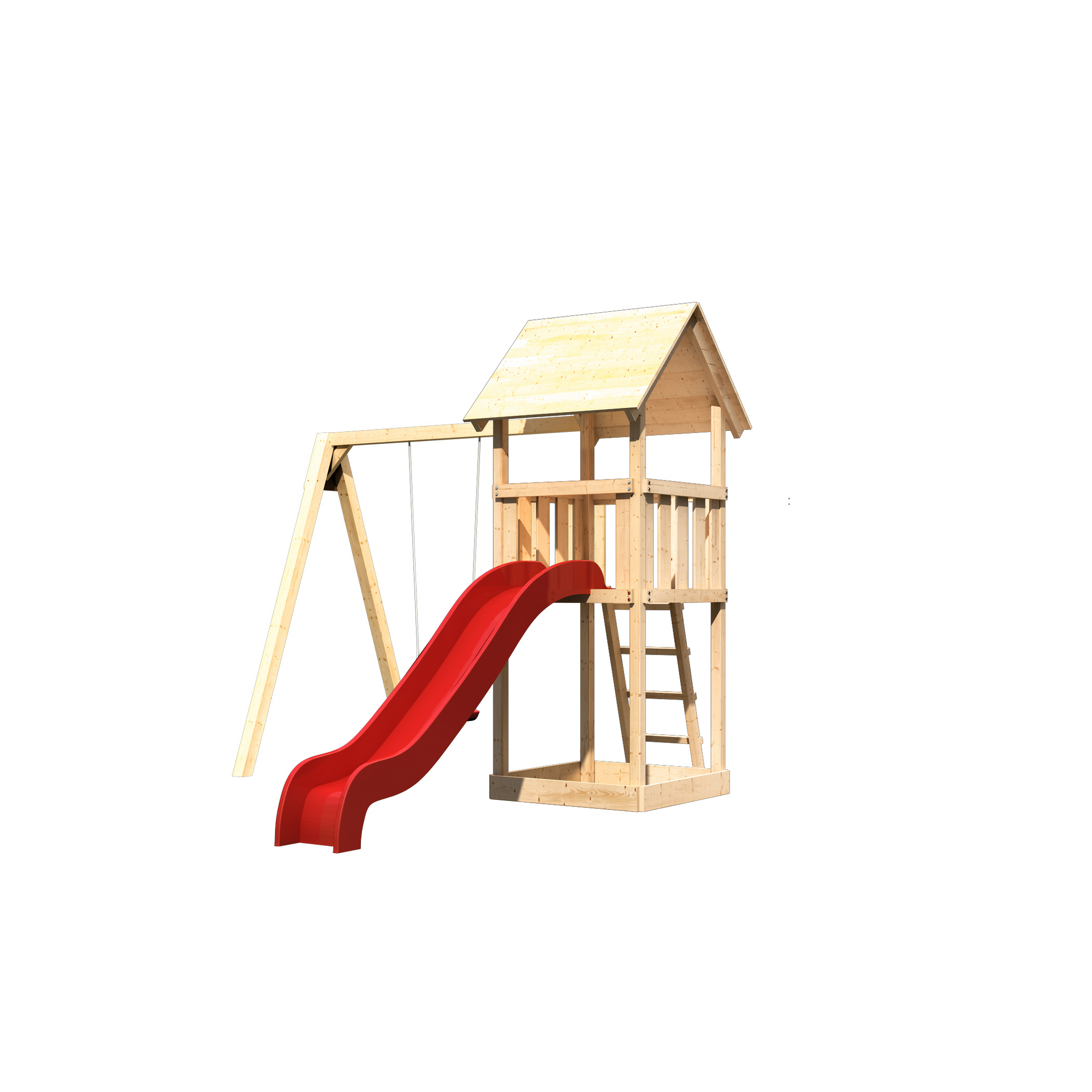 Kinderspielturm 'Lotti' Einzelschaukel, Rutsche rot, 257 x 242,5 x 291 cm + product picture