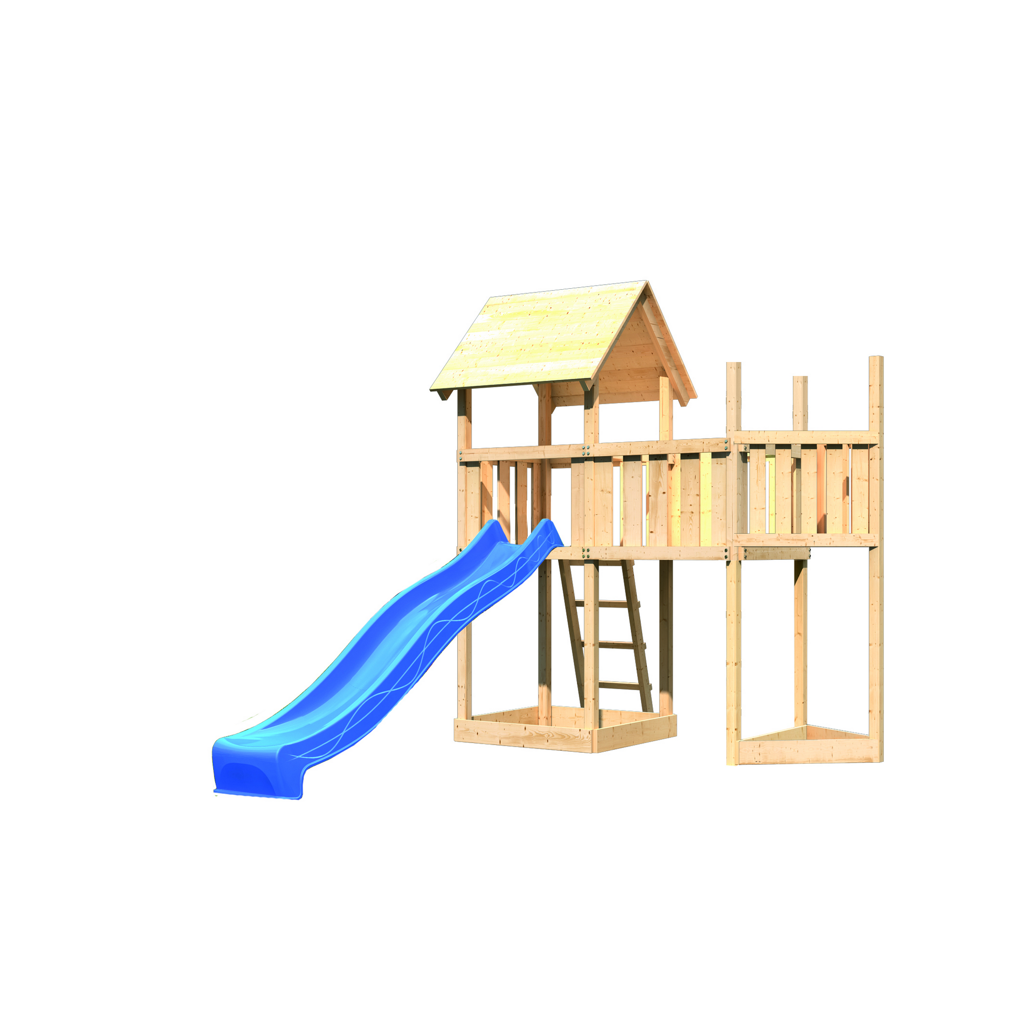 Kinderspielturm 'Lotti' Schiffsanbau, Anbauplattform, Rutsche blau, 287,5 x 107 x 291 cm + product picture