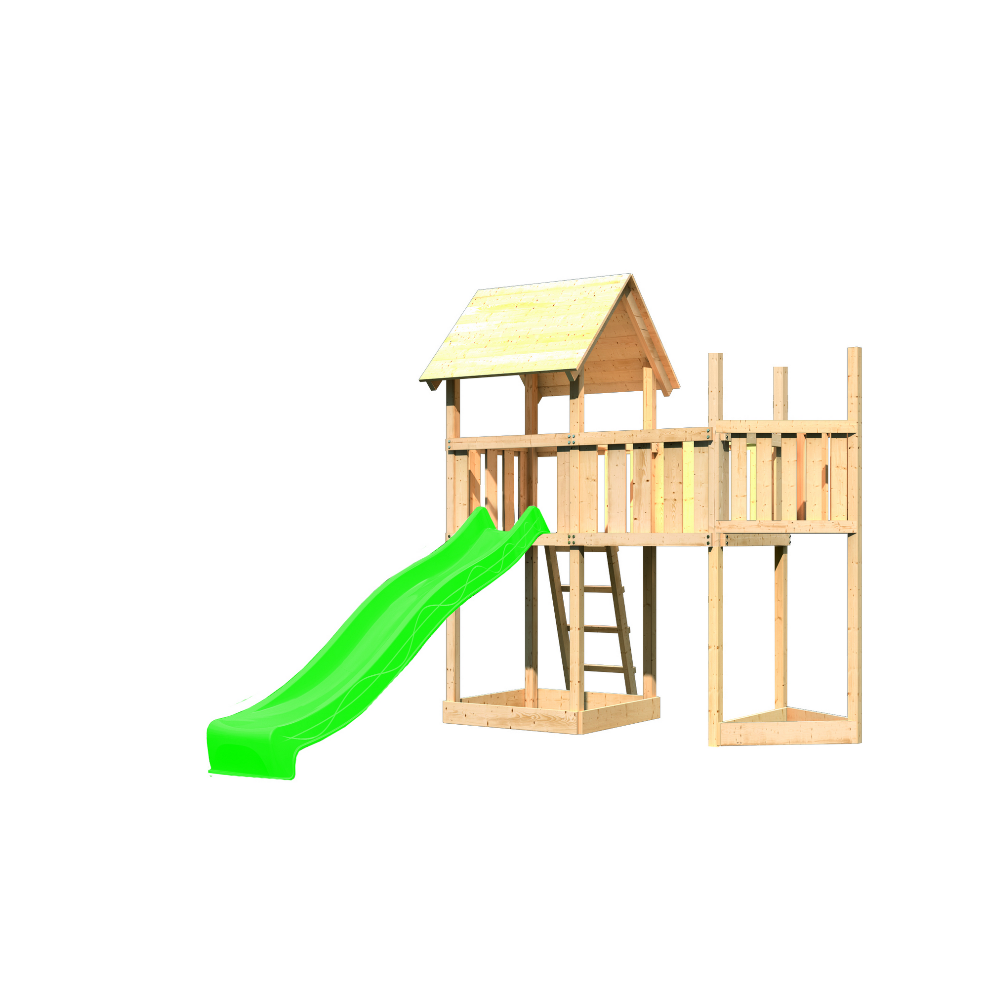 Kinderspielturm 'Lotti' Schiffsanbau, Anbauplattform, Rutsche grün, 287,5 x 107 x 291 cm + product picture