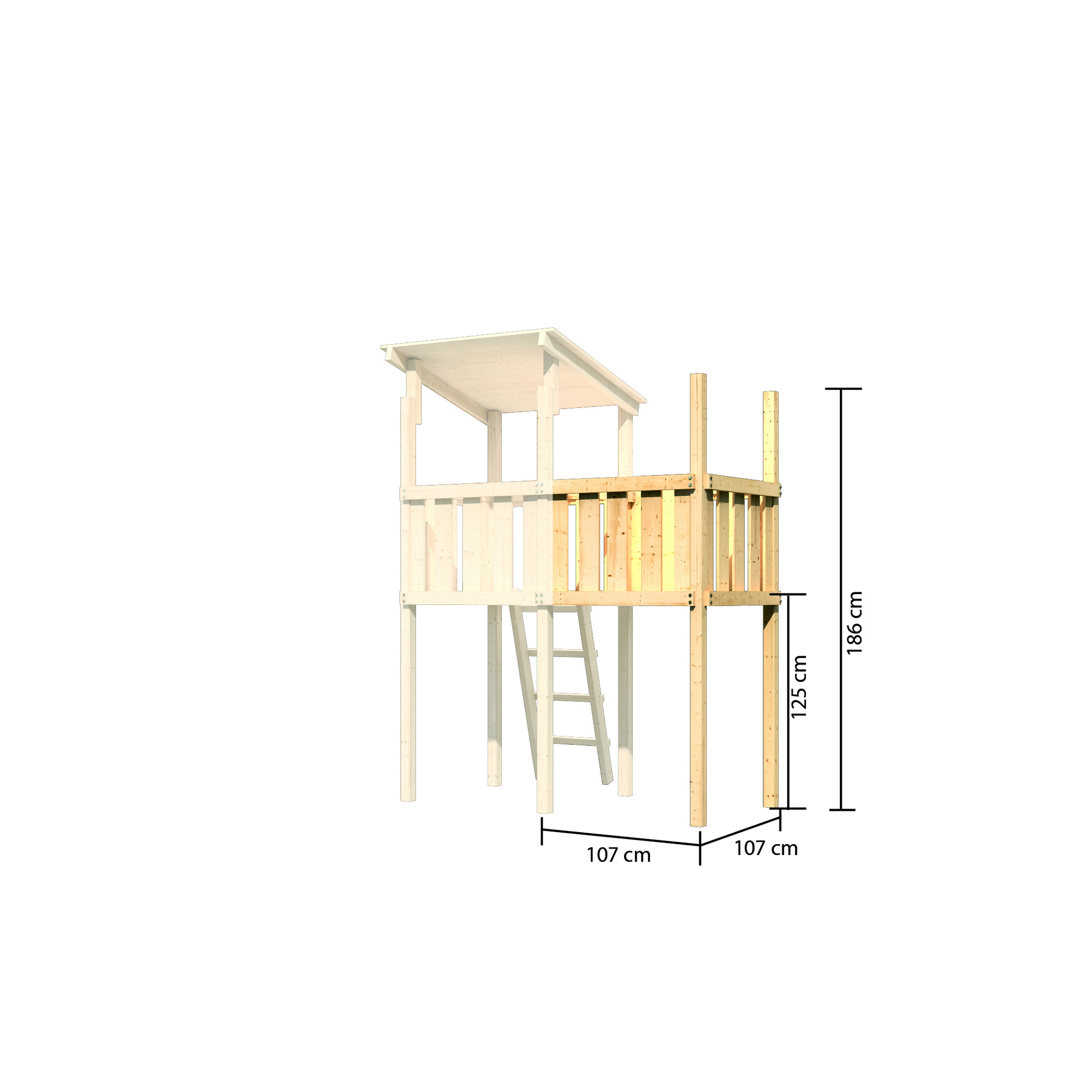 Spielturm 'Ritterburg Löwenherz' Anbauplattform, Rutsche grün, 214 x 107 x 259,5 cm