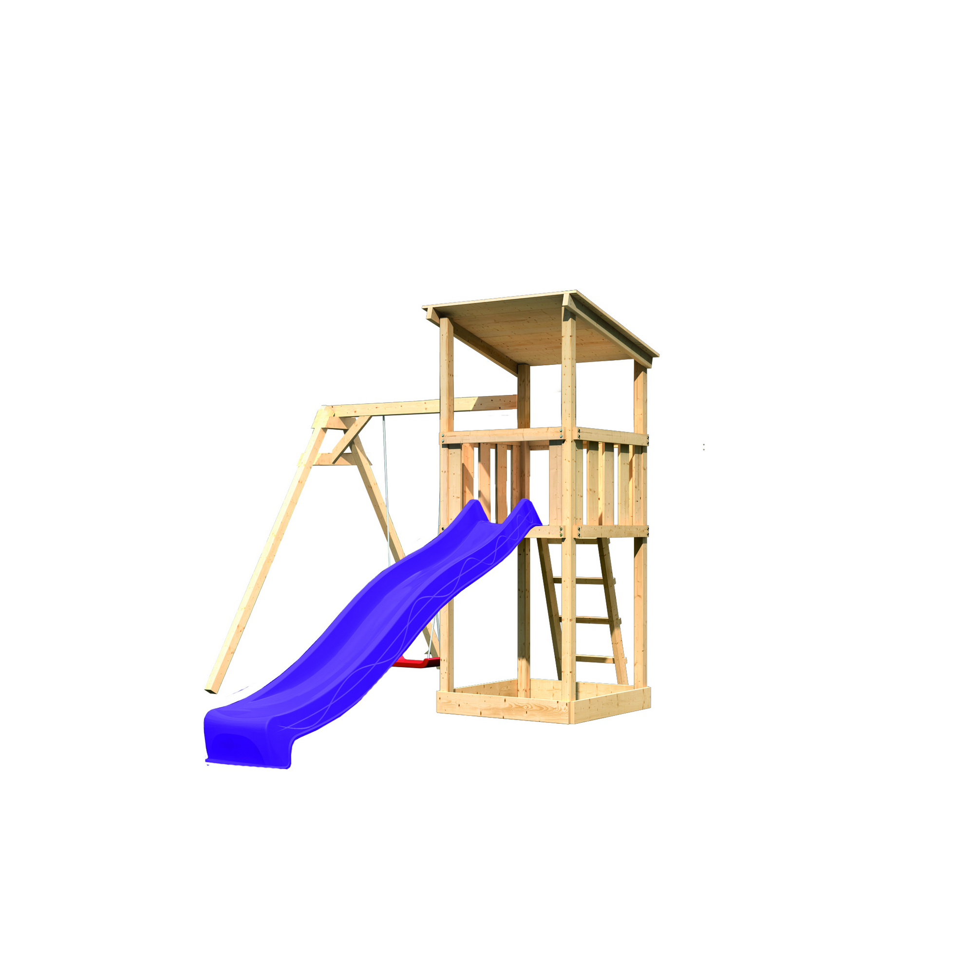 Spielturm 'Anna' Einzelschaukelanbau, Rutsche violett, 257 x 242,5 x 270 cm + product picture