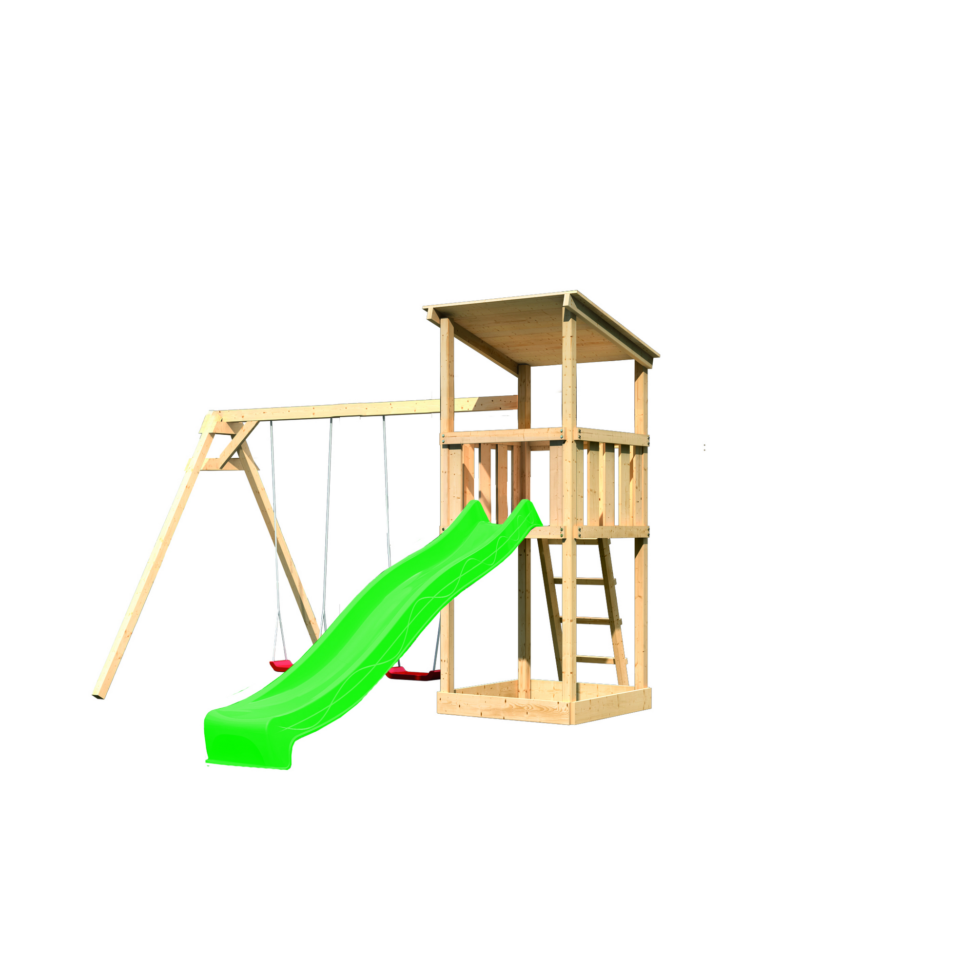 Spielturm 'Anna' Doppelschaukelanbau, Rutsche grün, 347 x 264 x 270 cm + product picture