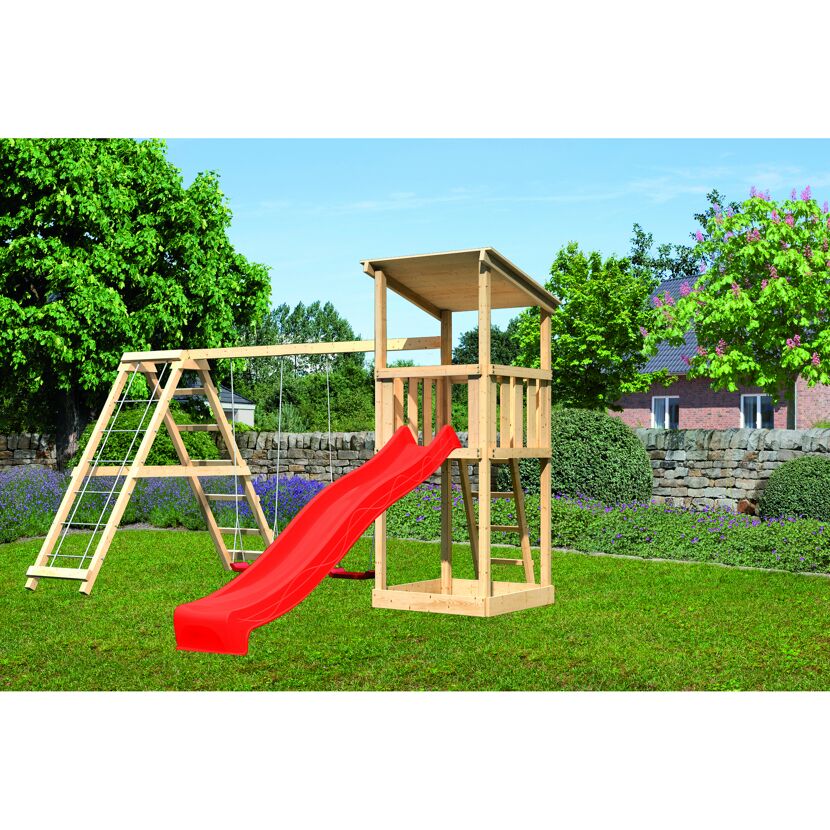 Spielturm Anna mit Rutsche und Schaukel
