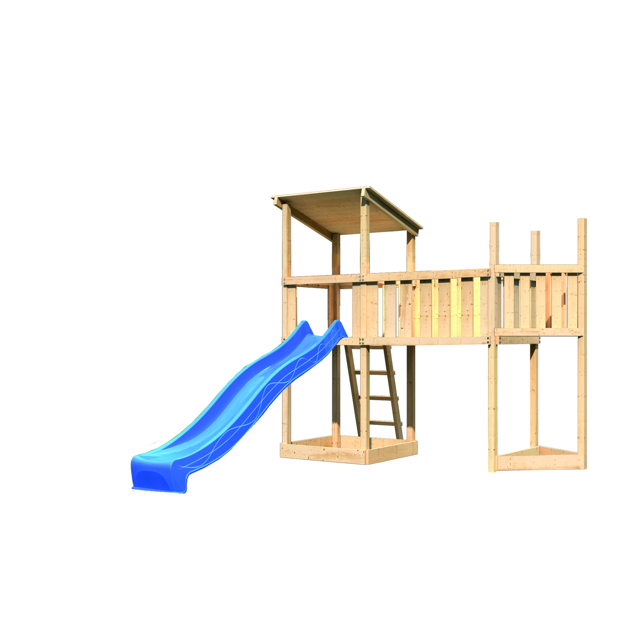 Spielturm 'Anna' Schiffsanbau oben, Anbauplattform XL, Rutsche blau, 321,3 x 107 x 270 cm + product picture