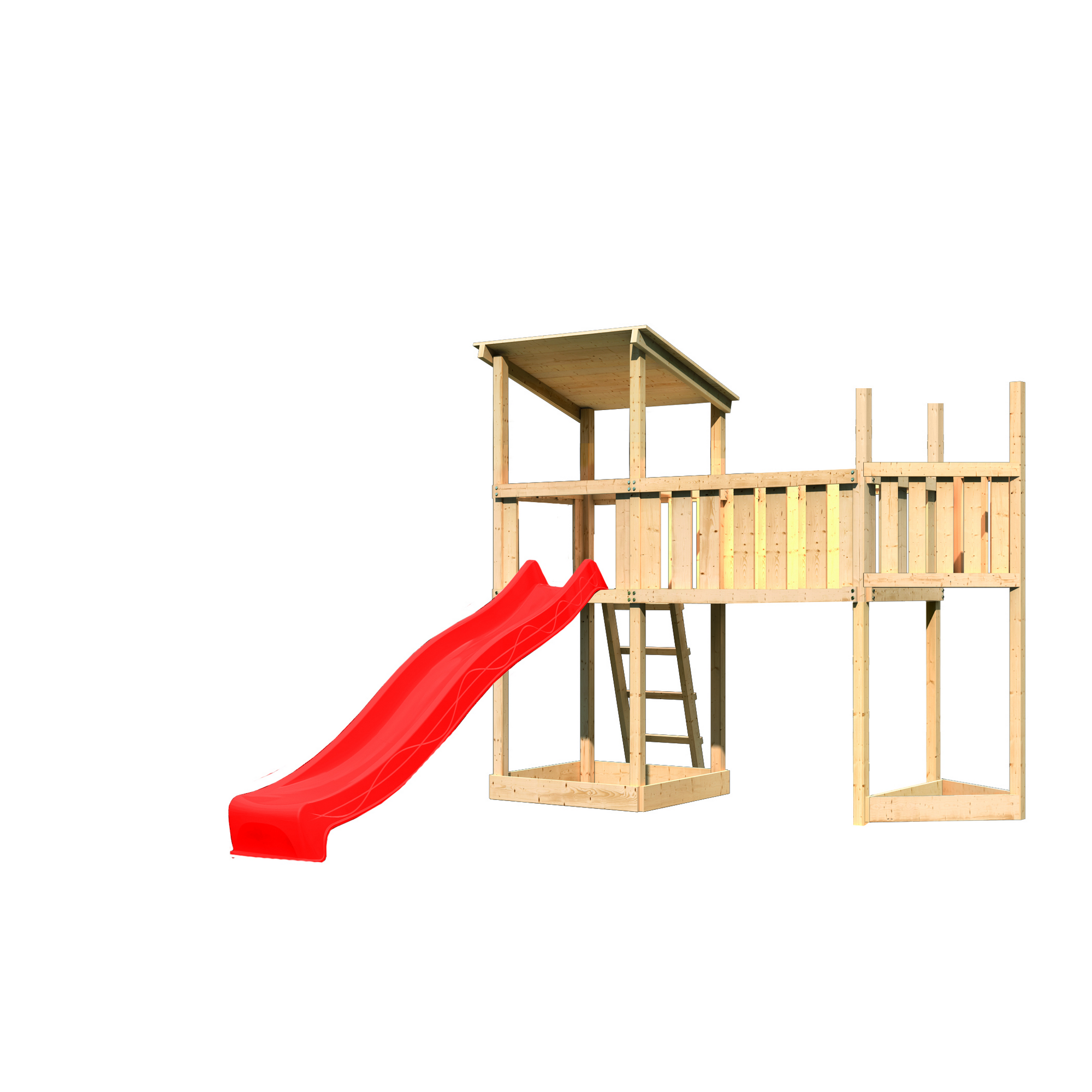 Spielturm 'Anna' Schiffsanbau oben, Anbauplattform XL, Rutsche rot, 321,3 x 107 x 270 cm + product picture