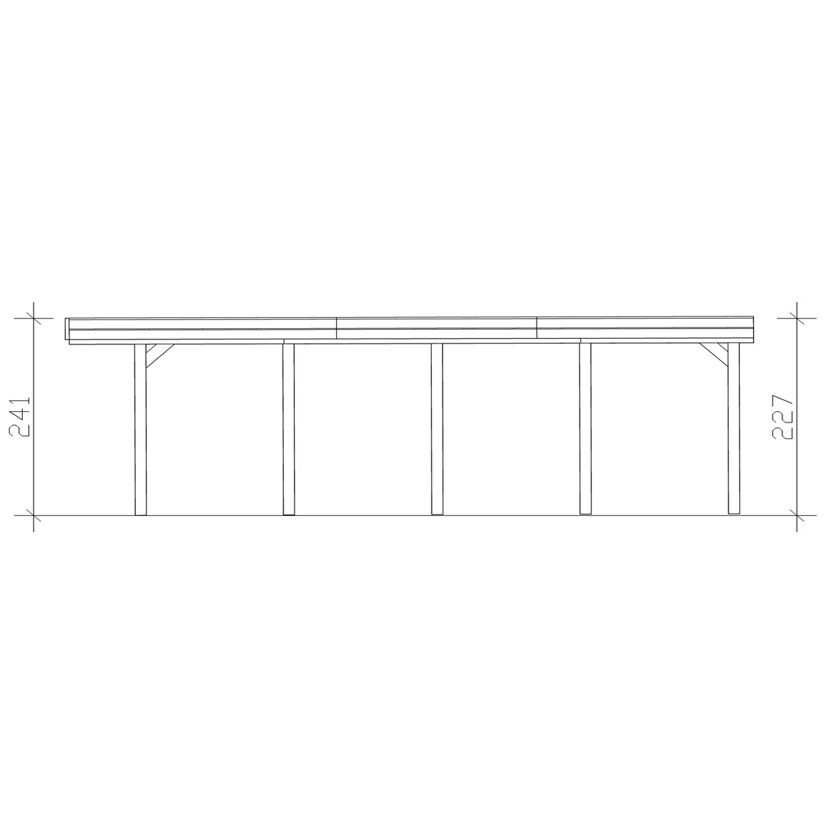 Zeichnung Carport Friesland mit Maßen