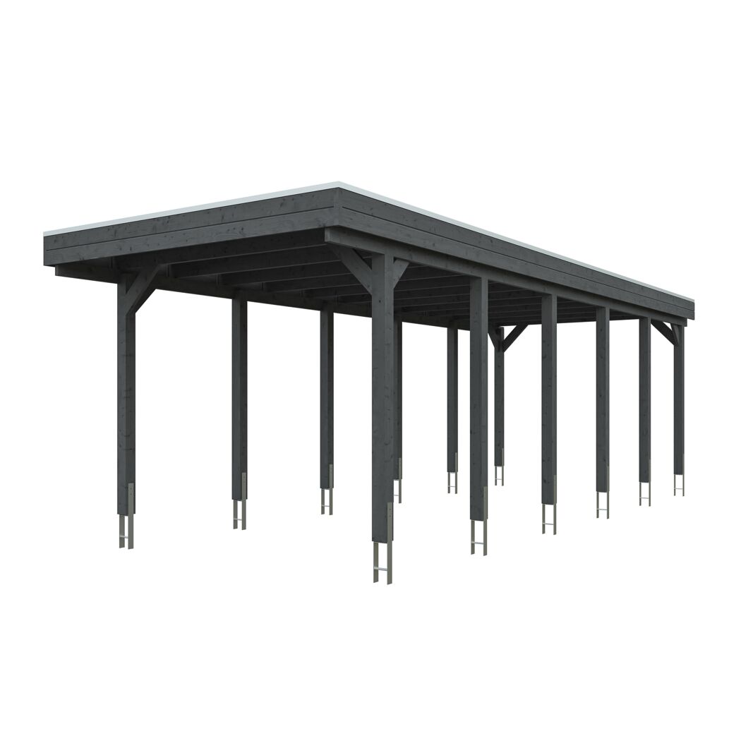 Grauer Carport Friesland aus Holz