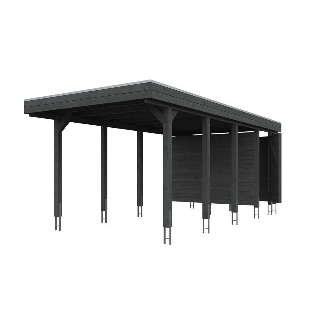 Schwarzer Carport Friesland Set 2