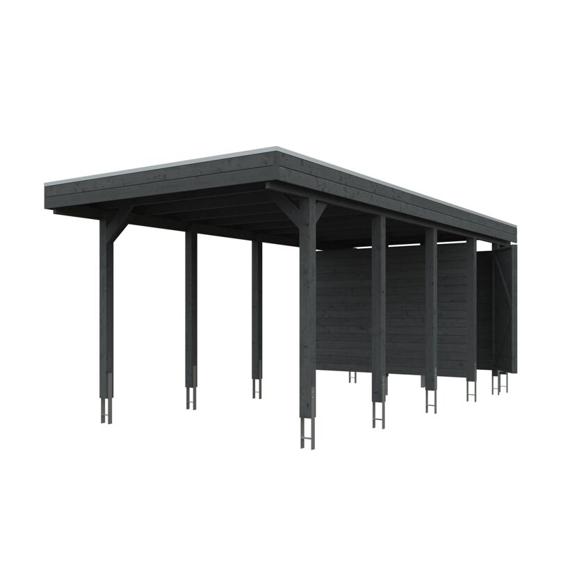 Schwarzer Carport Friesland Set 2
