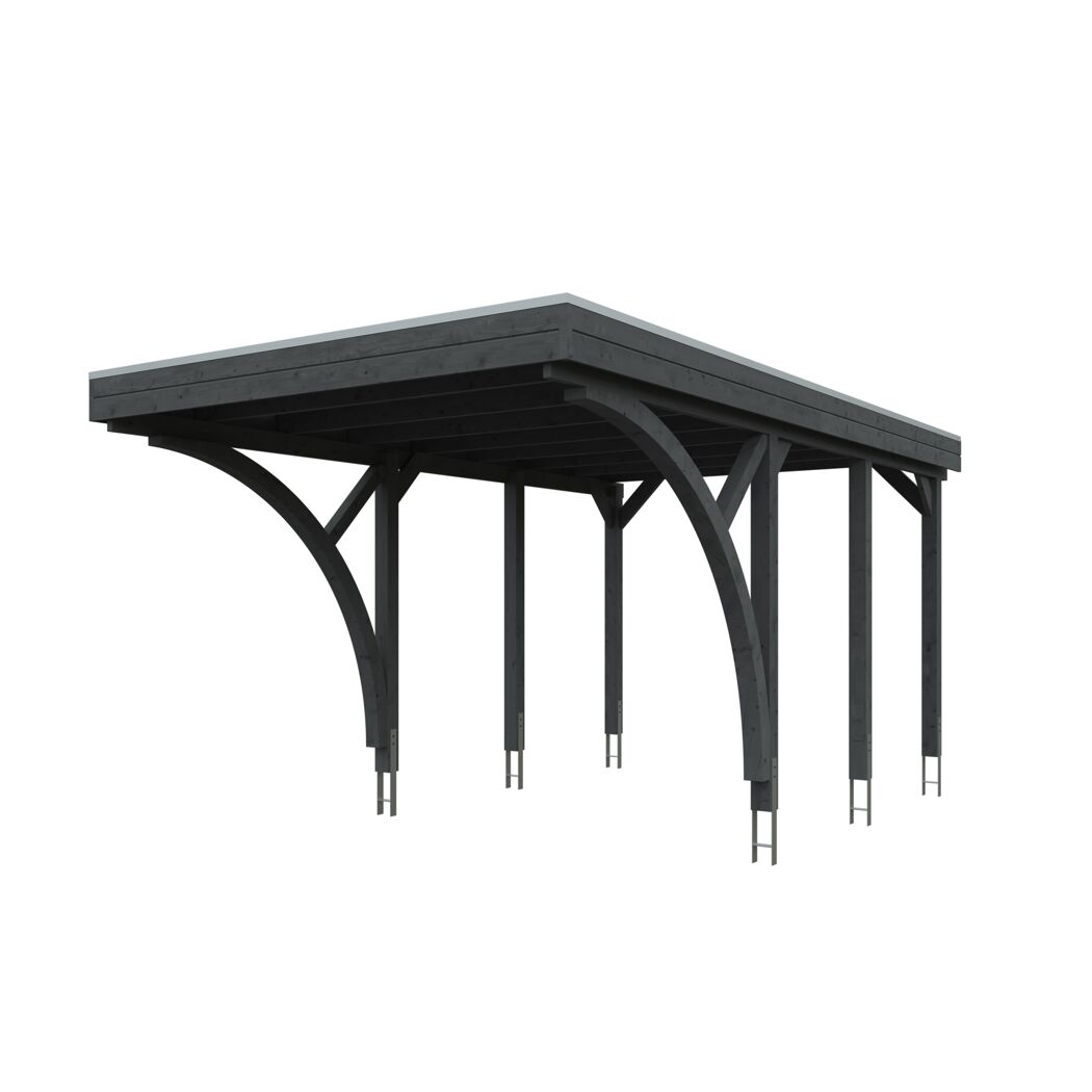 Schwarzer Carport Friesland Set 6