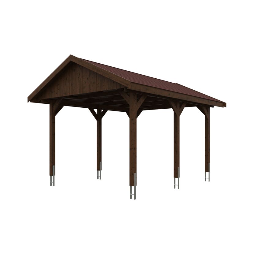 Holzcarport mit Satteldach
