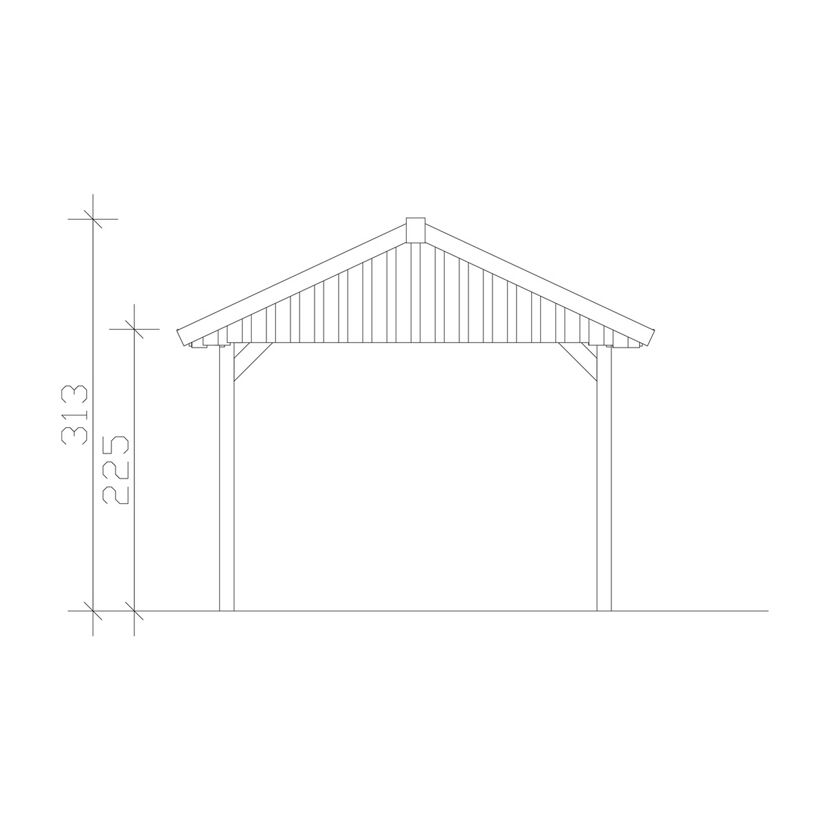 Bauplan Pavillon Wallgau mit Maßen