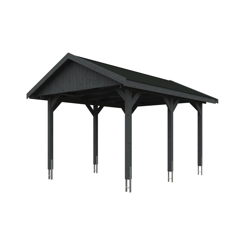 Schwarzer Carport Wallgau