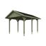 Grüner Carport mit schwarzem Dach