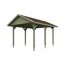 Grüner Carport mit rotem Dach