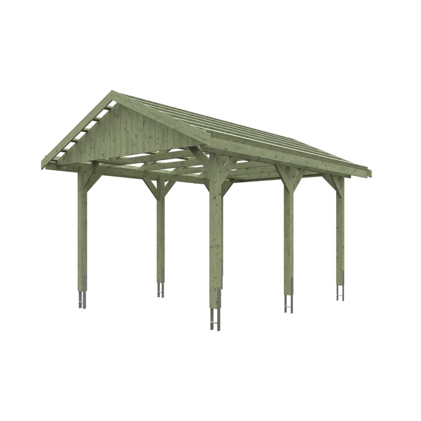 Holzcarport mit Spitzdach