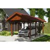 Holz-Carport mit Auto