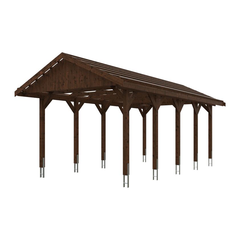 Holzcarport mit Satteldach